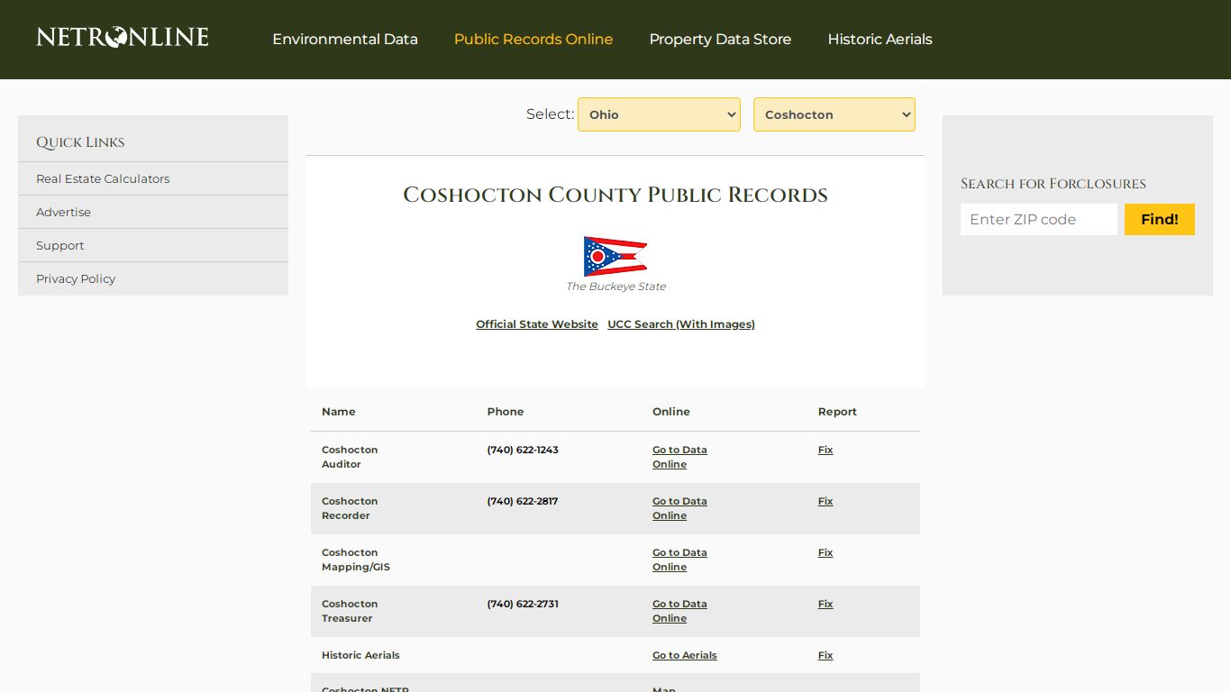 Coshocton County Public Records - NETROnline.com